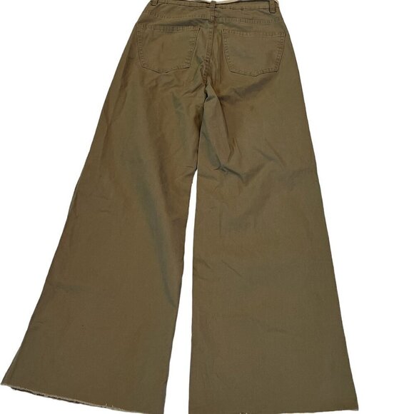 Miran Jeans Beige Tan Wide Split Leg Boho Festival Pants Rope Belt Size Small - Picture 11 of 11